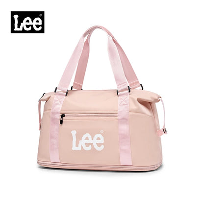 LEE Expandable Large Capacity Luggage Travel Handbag Women Sports Fitness Gym Yoga Bag Waterproof Dry Wet Pocket Duffel Bag