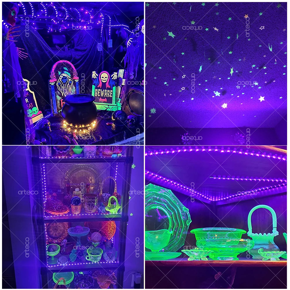 USB UV LED Strip Light Glow in Dark Led Blacklight 385-400nm Ultraviolet UV Lamp For Halloween Fluorescence Party Neon Posters.