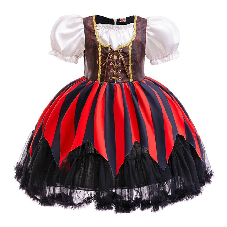 Halloween Mädchen Cosplay Piratenkapitän Kleid Kinder Karneval Event Maskerade Party Festival Kostüm Kinder Performance Bekleidung.