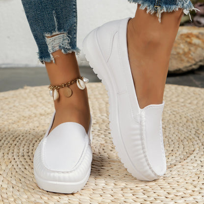 Autumn Nurse Shoes Women Comfortable Soft Sole Breathable Non-slip Flat Heel Thick Sole Work Small White Single Shoes.