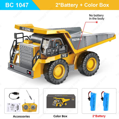 Teeggi 1:20 RC Excavator Car Children Toys 2.4G Remote Control Dump Truck Car Bulldozer Toy Radio Electric Car For Children Gift