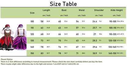 Halloween Mädchen Cosplay Piratenkapitän Kleid Kinder Karneval Event Maskerade Party Festival Kostüm Kinder Performance Bekleidung.