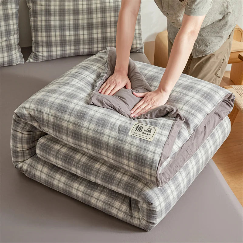 Quilt cotton queen Fall double bed comforters Quilt with cover washable Winter  - et Duvet 220x240 nordic duvet bed 150.