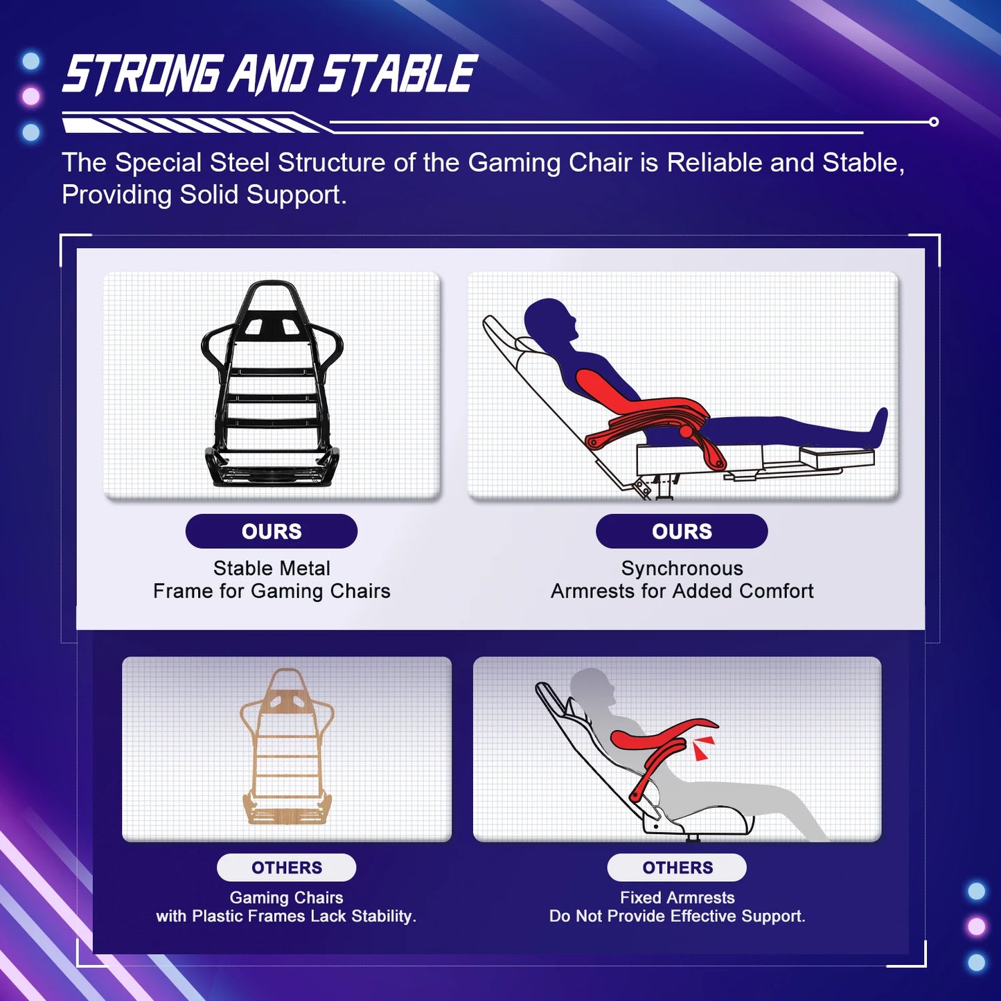 AUTHMIC Ergonomischer Gaming-Stuhl mit 170er °   Liegende Rückenlehne, faltbare Fußstütze, weiche Armlehnen, 150 kg, atmungsaktives Material