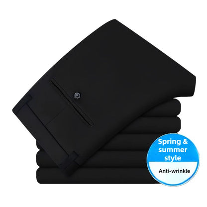 Men's Travel Dress Pants Stretch, No Iron Required Business Trousers, British Classic Slim Fit Lightweight Office Work Pants