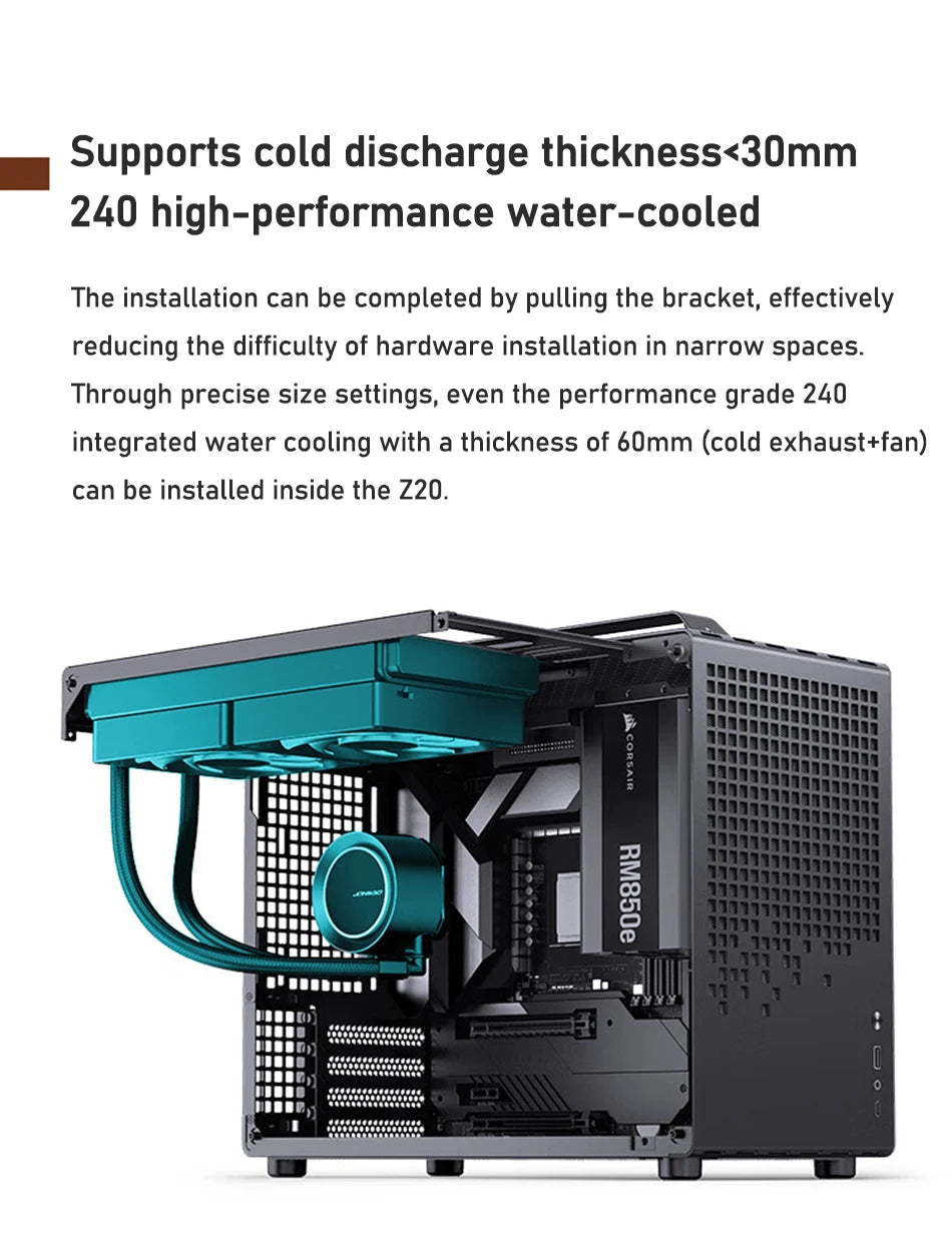 JONSBO Z20 MATX Case Detachable Handle Supports 240 Water-cooled 363mm Graphics Card Side  Transparency Desktop Mini PC Chassis