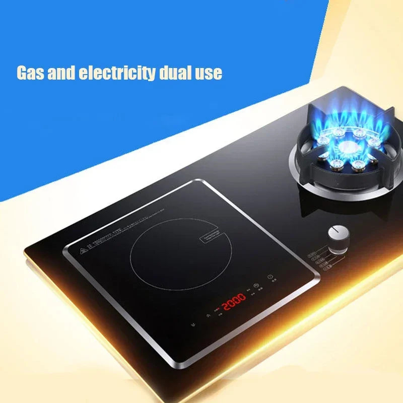 7.0KW Household Single-Burner Gas Stove/Single Induction Cooker/Electric Dual Purpose Stove/Toughened Glass Panel.