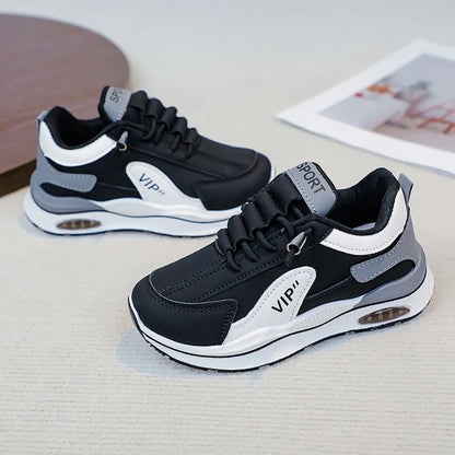 Teenager Kid's Sneakers For Autumn PU Leather Waterproof Children's Sport Shoes Trend Fashion Outdoor Running Shoes For Boys