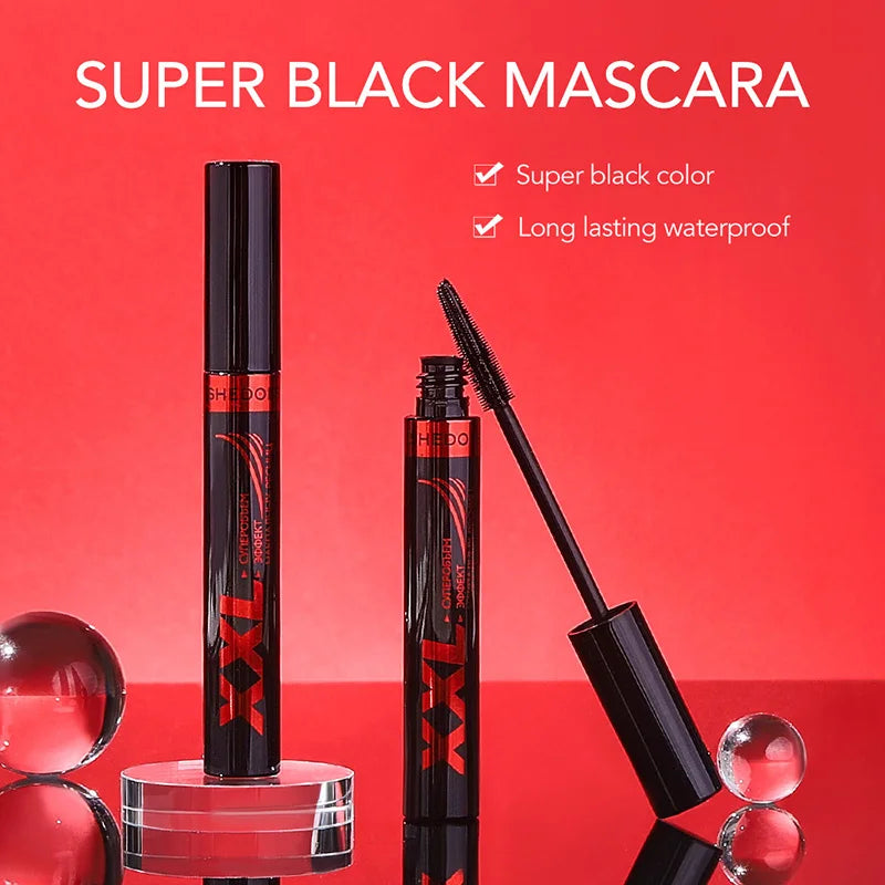 3D Mascara Waterproof Extra Volume Long -lasting Hyper-Curl Lengthening Eyelash Non-smudging Eyelashes Black Mascara Makeup.