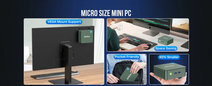 GMKtec G3 Mini PC Intel Alder Lake N100 Windows 11 Pro Desktop Computer 8/16GB RAM 256/512GB PCIe M.2 SSD WiFi 6 BT5.2 Mini PC.