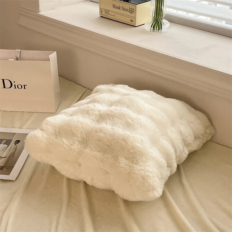 Luxury Faux Rabbit Fur Velvet Fleece Plush Soft Warm Bedding Set Super Comfortable Duvet Cover Set Blanket Bed Sheet Pillowcases