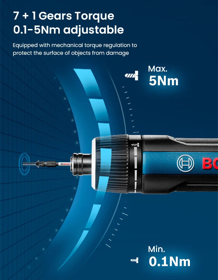 Bosch GO 3 Elektroschrauber-Set, 3,6 V, 5 Nm, kabellose Mini-Handbohrmaschine, wiederaufladbarer Schraubendreher, Bosch Multifunktions-Elektrowerkzeug