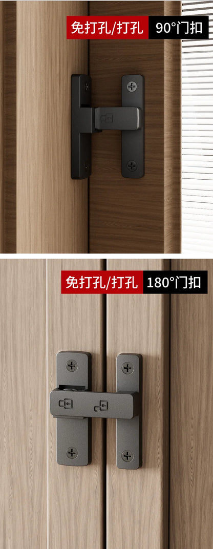 Riegel Riegel Indoor Non-Punch Türschloss Badezimmer Schiebetür Schnalle Schiebetür Snap Altmodische oberflächenmontierte Zimmertür