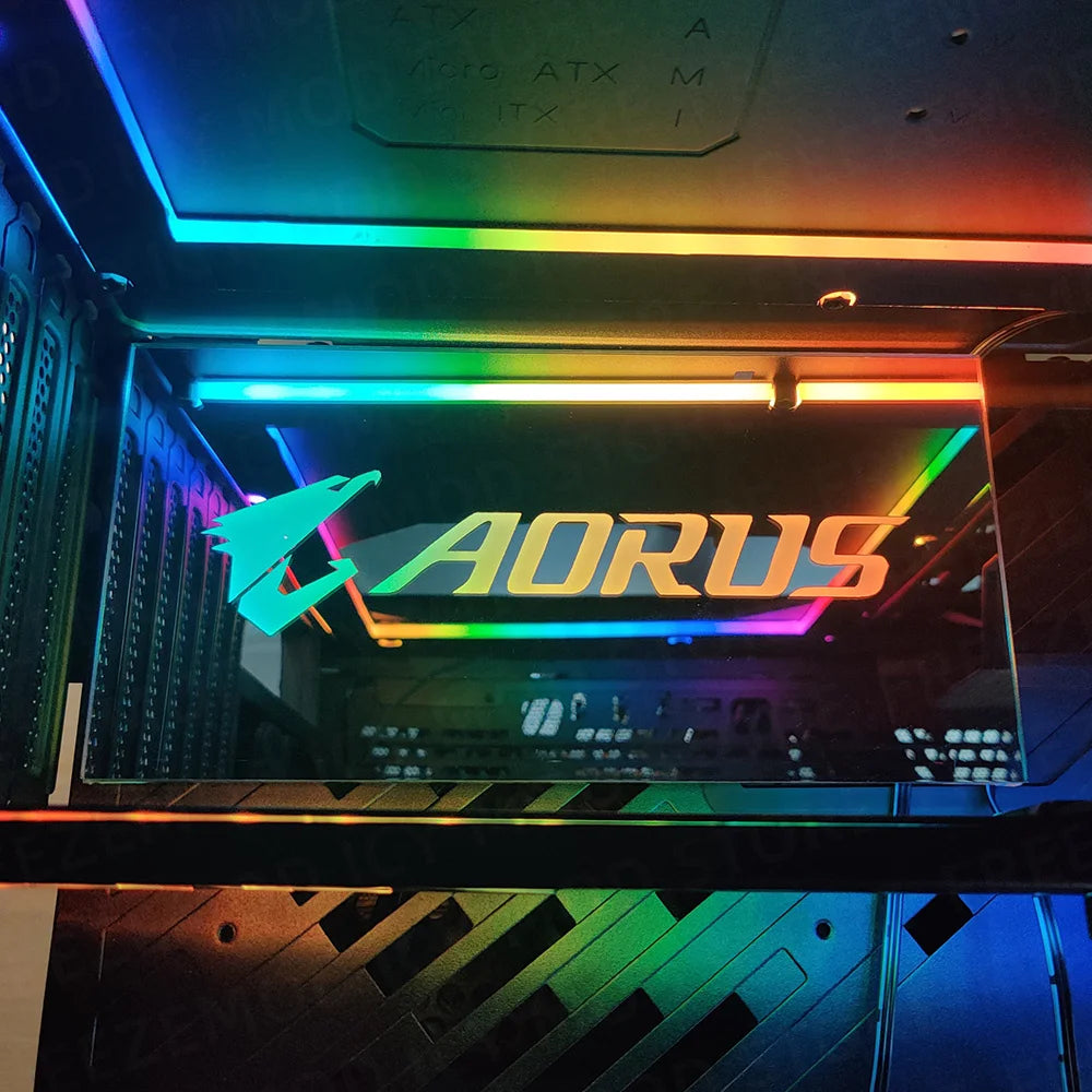 Mirror MOD RGB Lighting Panel Customize PC Case VGA Backplate Side Panel PC Cabinet A-RGB Colorful AURA SYNC Water Cooling Plate