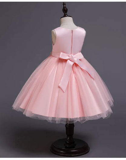 Elegantes Kleid für Mädchen, Abend, Hochzeit, Schmetterlingsapplikationen, Netzstoff, Prinzessinnenkleid für Kinder, Geburtstagsfeier, Abschlussball, Performance-Kleid
