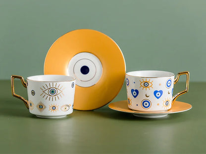 Blue Eye Ceramic Coffee cup European Fashion Coffee cup Dish Set Home Afternoon Tea Tea Cup tea cups and saucer sets  coffee cup.