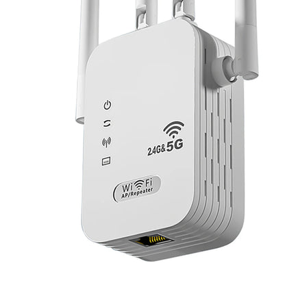 1200Mbps WiFi Signal Booster Wireless WiFi Repeater with WAN/LAN Port Dual-Band 2.4/5G WiFi Signal Amplifier WIFI Range Extender.