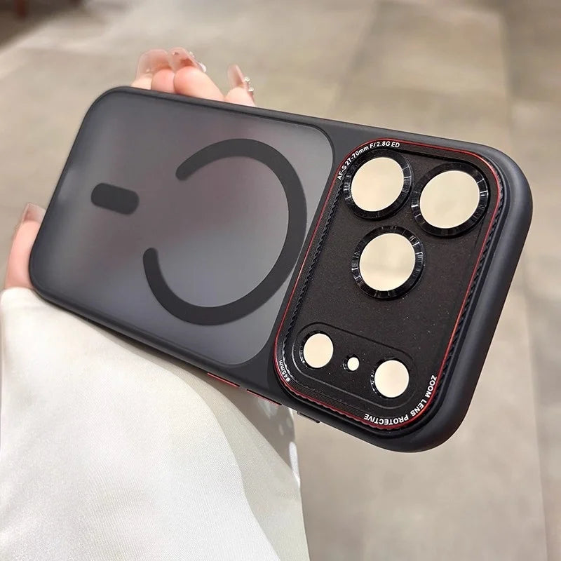 Original For Magsafe Magnetic Matte Phone Case For iPhone 14 15 16 17 Pro Max 17 Air Shockproof Armor Camera Protection Cover.