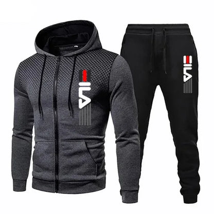 Spring and Autumn 2025 Men's sportswear set, men's zippered casual sportswear, outdoor sportswear pants, men's fitness set.