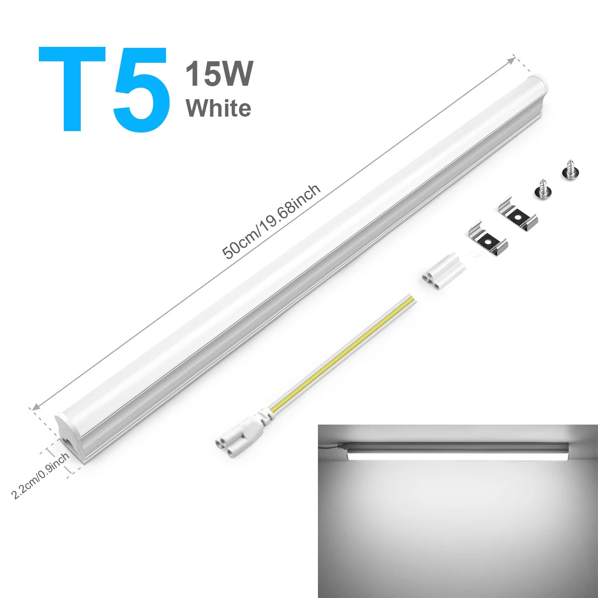 Hospital Garage Lighting Super Bright LED light tube T5 (85-265V /T8 (Only 220V) -1 Lamp Bulb with Screws Ceiling Mounted.