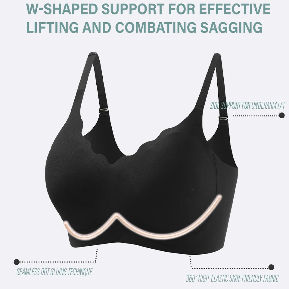 Women's Push Up Soft Bra Removable Padded Non Wired Bra Comfort Seamless Full Coverage Everyday Bra Underwear For Women.