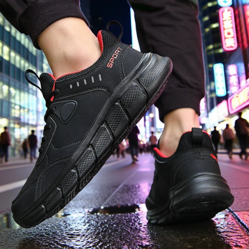 Men's Sneakers Classic Black Fashion Anti Slip Casual Outdoor Training Shoe Spring Autumn Lightweight Comfortable Work Shoes Men.