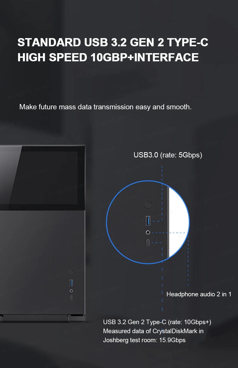 Jonsbo Pinecone D31 Case MATX ITX DTX Small Translucency Sub Screen of Video Games Support ATX Power 360 Cold Exhaust Chassis