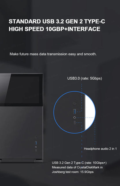 Jonsbo Pinecone D31 Case MATX ITX DTX Small Translucency Sub Screen of Video Games Support ATX Power 360 Cold Exhaust Chassis