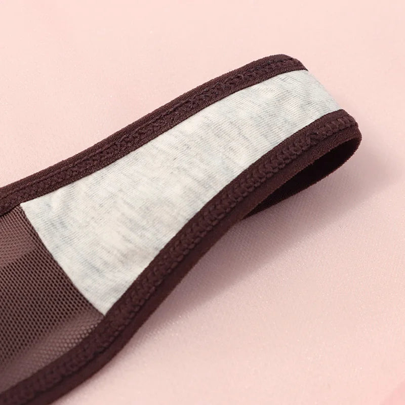 Seamless Thongs For Women Translucent Mesh G Strings Sexy Panties Female Tiny Tangas Ultra Thin Breathable Soft T-back Underwear.