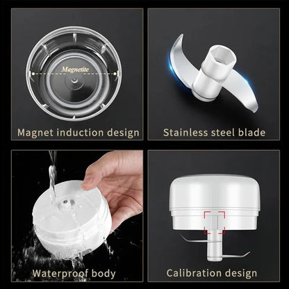 100ML/250ML Mini Electric Garlic Chopper USB Meat Grinder Garlic Masher Machine Sturdy Durable Crushed Ginger Vegetable Crusher.