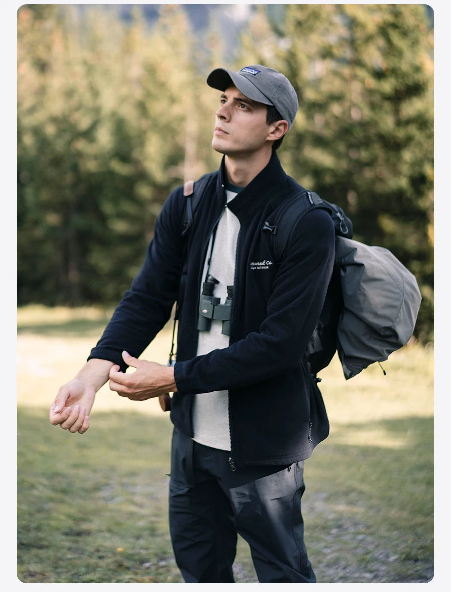 SIMWOOD 2025 Autumn Winter Men's Anti Static Polar Fleece Jacket 300gsm Anti-Electricity Coat Regular Fit Warm Fleece for Daily.