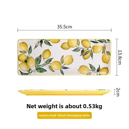 Creative Lemon Plate Ceramic Fruit Dish Ins Style Home Dining Thai Restaurant Tableware