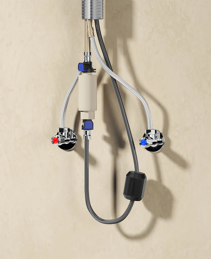 VGX Purified Bathroom Faucets Pull Out Water Filter Tap White Basin Mixer Sink Faucet Gourmet LED Display Brass Tapware Crane