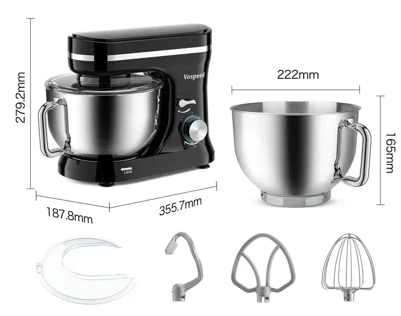 3in1 Multifunctional Chef Machine Kitchen Food Processor Stand Cream Egg Whisk Mixer Blender Cake Dough Bread Maker Machine.