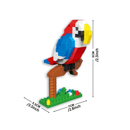 KNEW BUILT Colorful Parrot Micro Mini Building Blocks Assembly Toys 3D Model Bricks for Birds Funs Hands-on Ability Gift