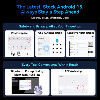 TABWEE T90 Android 15 Tablet with BT Keyboard,Mouse - Gemini AI, 24GB (8+16)RAM 128GB ROM, Octa Core T615, Gaming Tablet 11 Inch.