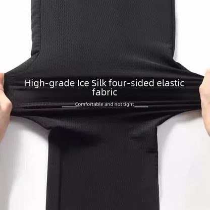 2024 New Ice Silk Pants Summer Thin Breathable Mesh Pants Men's Casual Ice Cold Men's Other Material.