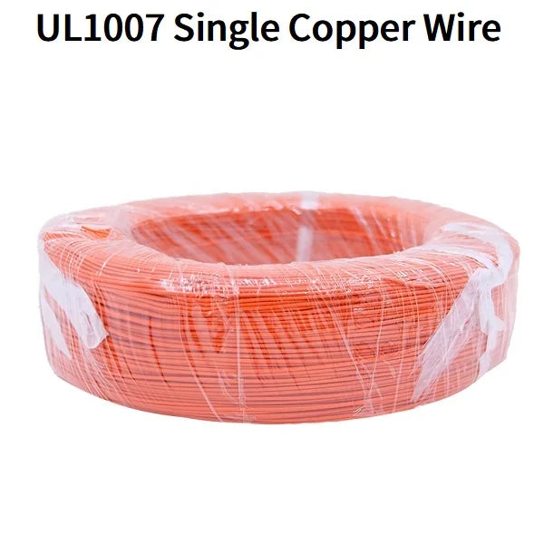 5M/50M Single Core Wire UL1007 PVC Tinned Copper Line 14/16/18/20/22/24/26 AWG Solid Cord LED Line DIY Equipment Electric Cable.