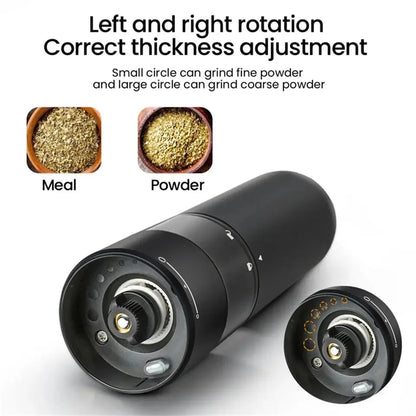 Electric Automatic Salt and Pepper Grinder Set Rechargeable With USB Gravity Spice Mill Adjustable Spices Grinder Kitchen Tools.