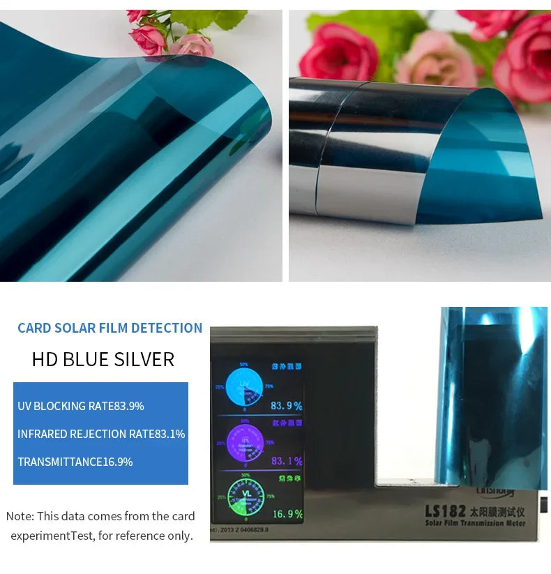 2/3/5M Einweg-Spiegel-Fensterfolie, Vinyl, selbstklebend, reflektierend, Solarfolie, Sichtschutz, Fenstertönung für Zuhause, silberner Glasaufkleber