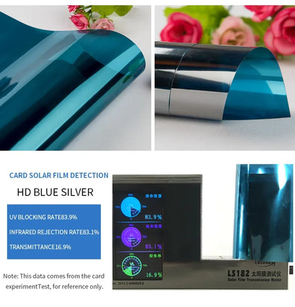 2/3/5M Einweg-Spiegel-Fensterfolie, Vinyl, selbstklebend, reflektierend, Solarfolie, Sichtschutz, Fenstertönung für Zuhause, silberner Glasaufkleber