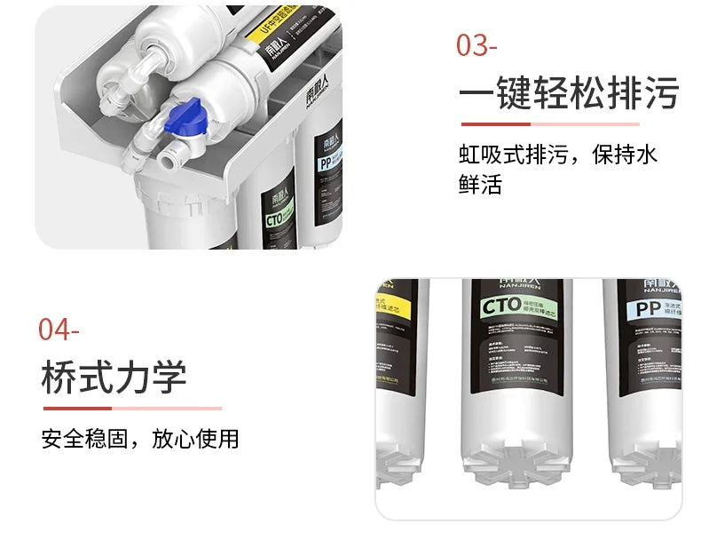 NAN JI REN Water Purifier Household Direct Drinking Kitchen Tap Water Filter Six Ultrafiltration Water Purification Home System.