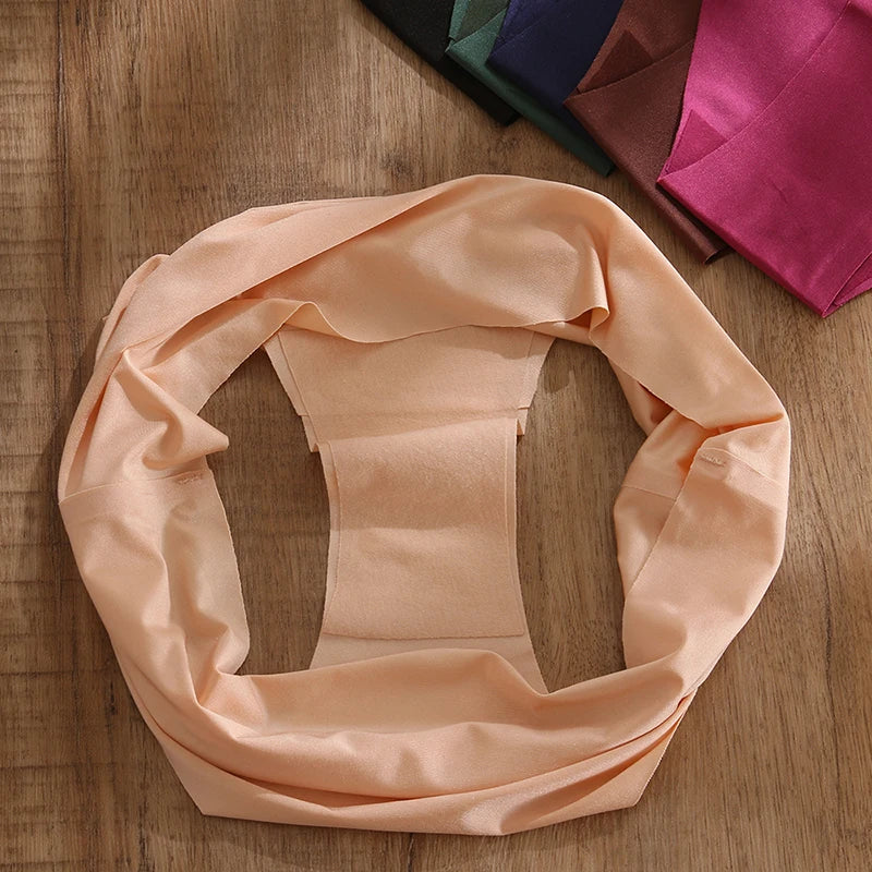 TrowBridge 6PCS/Set Women's Panties High Waist Seamless Briefs Plus Size Underwear Silk Satin Lingerie Sports Comfort Underpants.