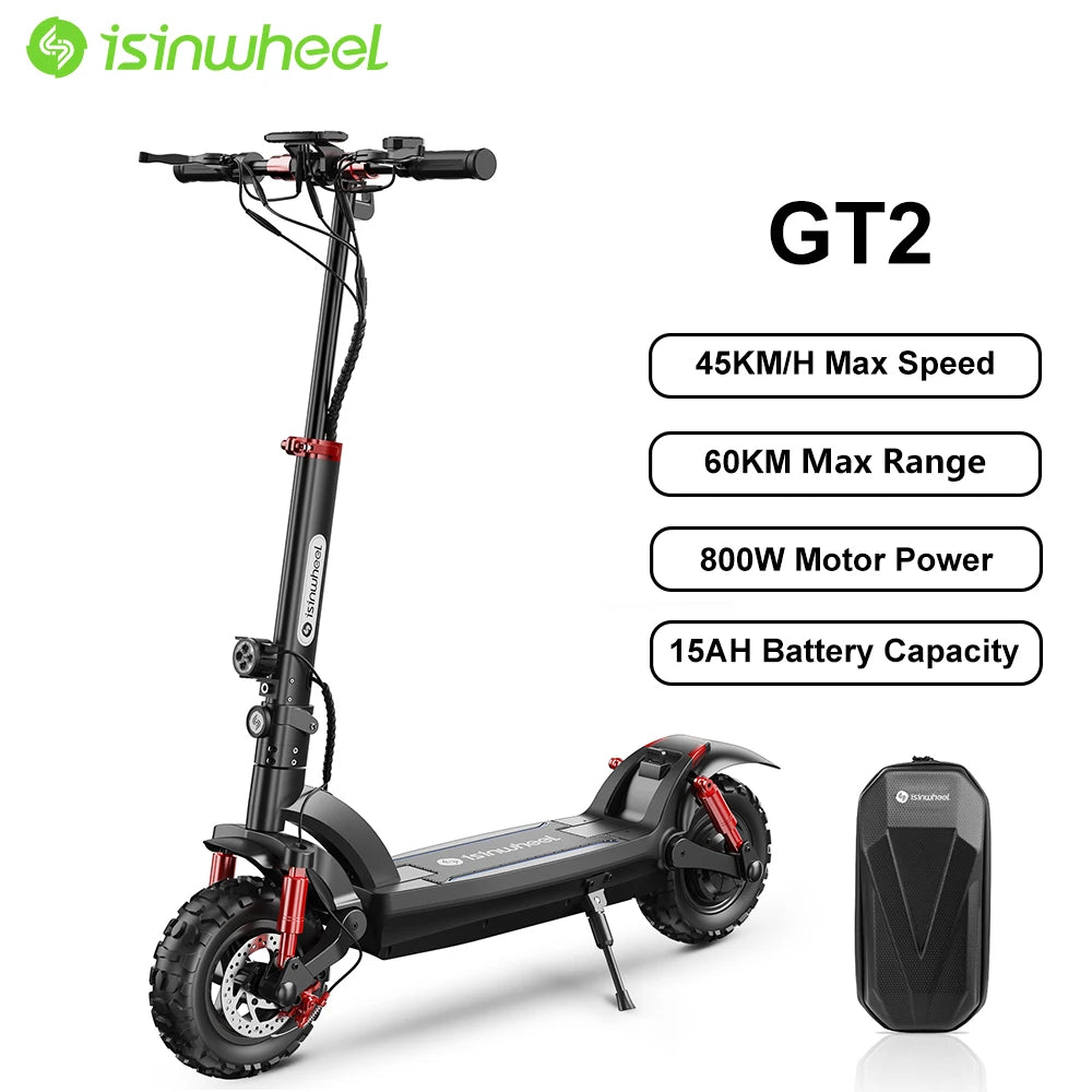 Isinwheel GT2 Foldable Adult Electric Scooter E-Scooter 800W Electric Kick Scooter 48V 15Ah Skateboards 45km/h Kickboard.