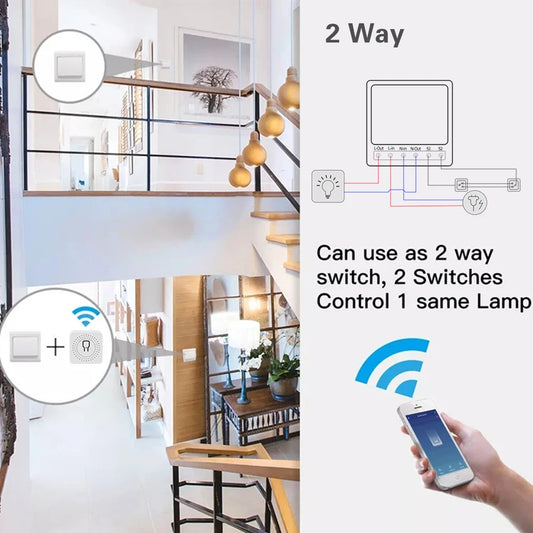 16A 20A Tuya WiFi Smart Switch 2-Wege-Steuerung Mini Smart Breaker Arbeit mit Smart Life Alexa Google Home Alice.