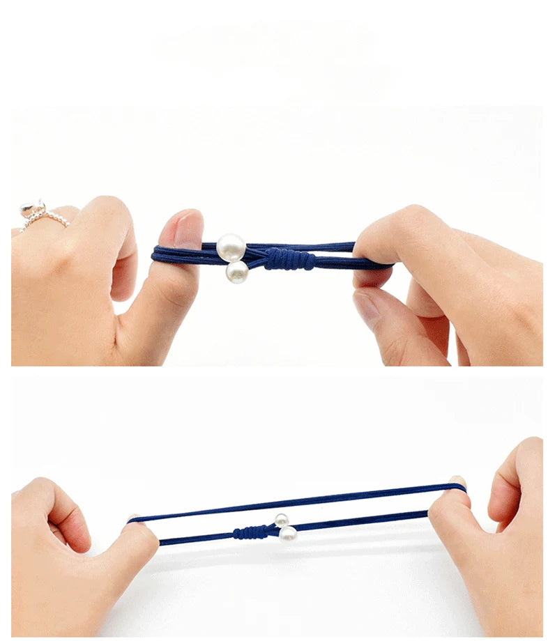50/12PCS  Women Elastic Hair Ties Pearls Fashion Girls Scrunchies Ponytail Holder Rubber band Hair Rope Hair Accessories.