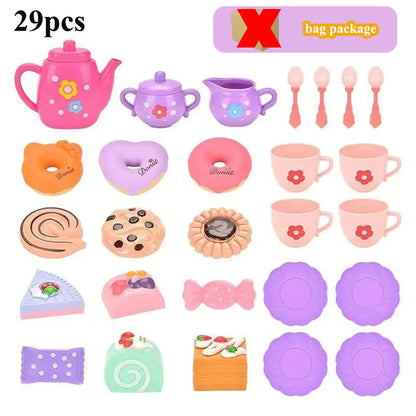 Kids Tea/Pastry Set Toy Simulation Pretend Play Food Playset for Children Montessori Toddler Children Gift Kitchen Girl.