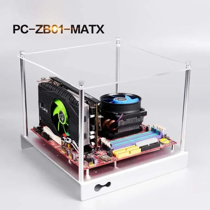 Mini MATX Computer Case Aluminum Bracket PC-ZB01-ITX M-ATX/ATX  All Aluminum Computer Chassis Open Small Chassis Micro ATX HTPC.