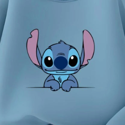 2025  Fall New Style Children's Casual Sweatshirt Sets Kids Sweatpant Set Stitch Printed Boys Pullover and Trousers 2pcs Suit.