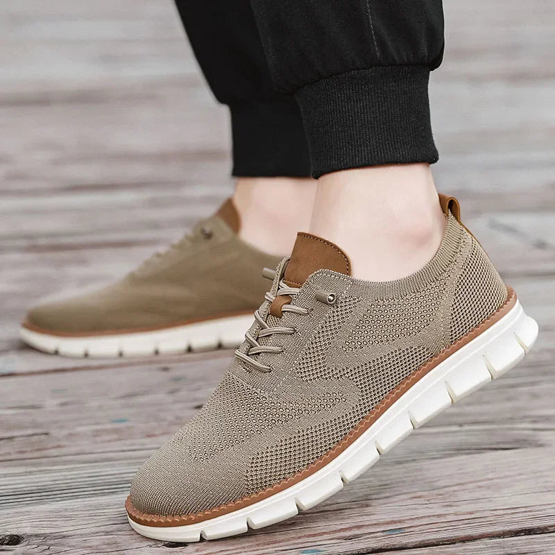Herren-Freizeitschuhe, klassische, atmungsaktive Brogue-Flats, dämpfende Farbblock-Design-Kleiderschuhe, vielseitige Turnschuhe, leicht.